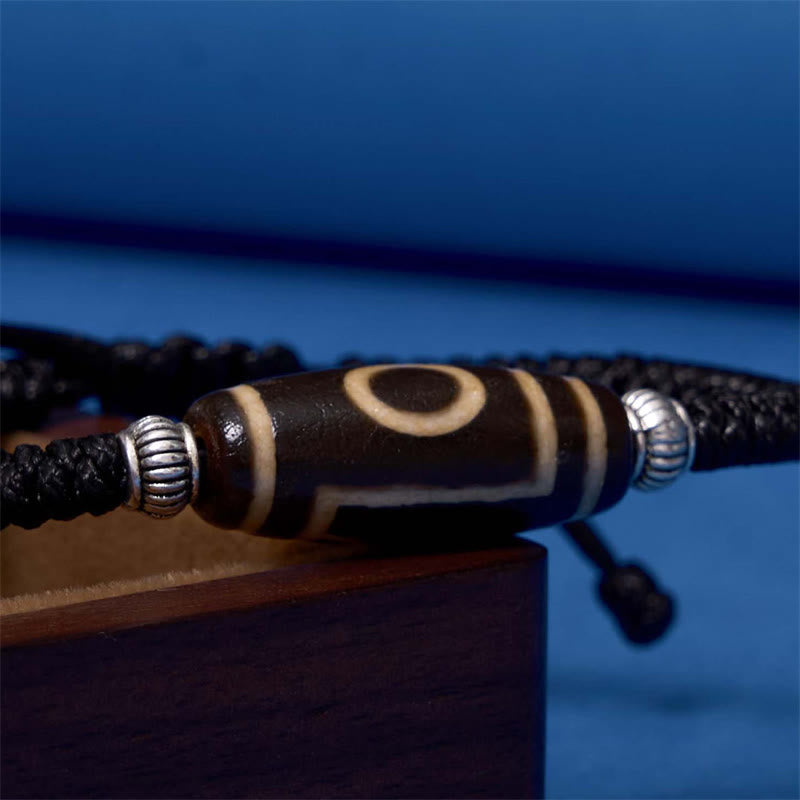 Unisex Spiritual Bracelet | Tibetan Nine-Eye and Three-Eyed Dzi Beads