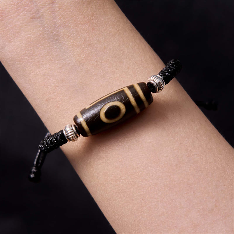 Unisex Spiritual Bracelet | Tibetan Nine-Eye and Three-Eyed Dzi Beads