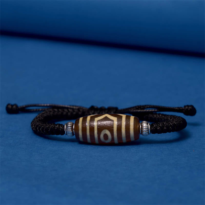 Unisex Spiritual Bracelet | Tibetan Nine-Eye and Three-Eyed Dzi Beads