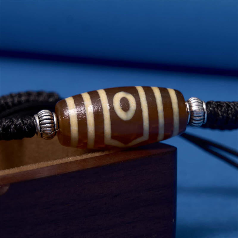 Unisex Spiritual Bracelet | Tibetan Nine-Eye and Three-Eyed Dzi Beads