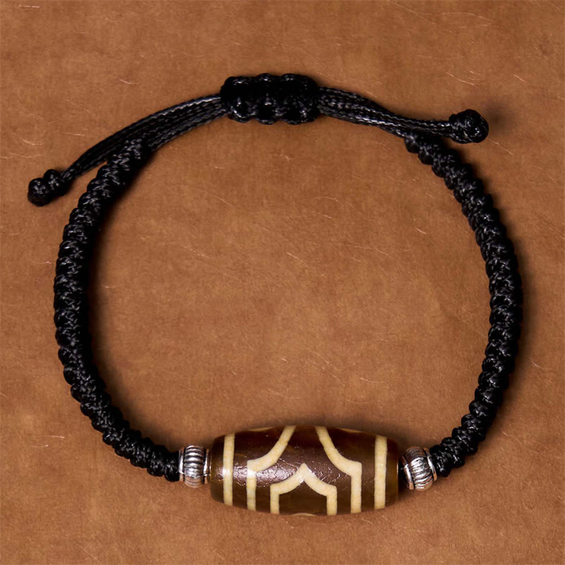 Unisex Spiritual Bracelet | Tibetan Nine-Eye and Three-Eyed Dzi Beads