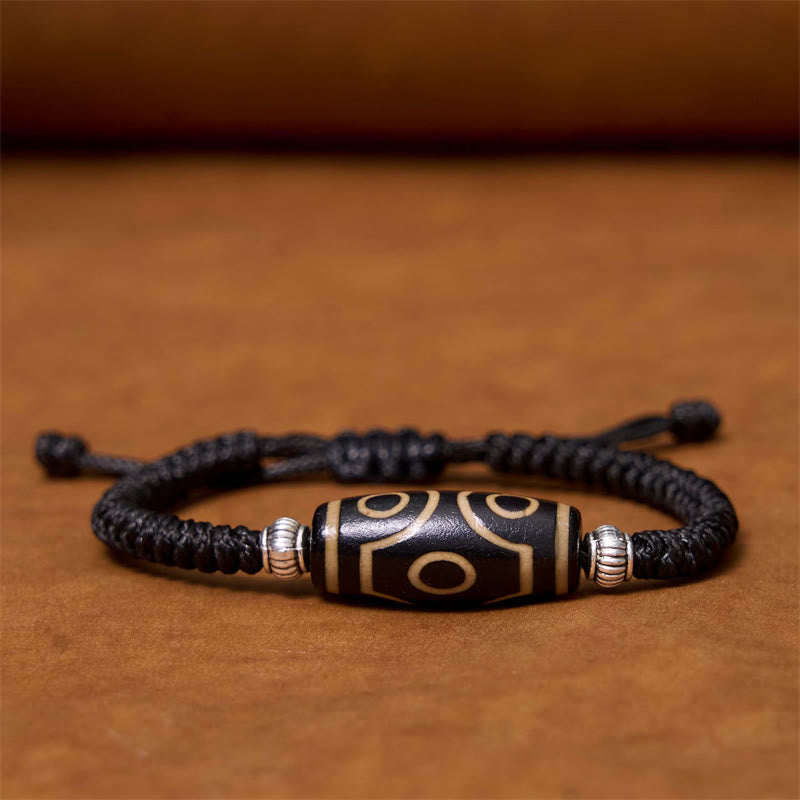 Unisex Spiritual Bracelet | Tibetan Nine-Eye and Three-Eyed Dzi Beads