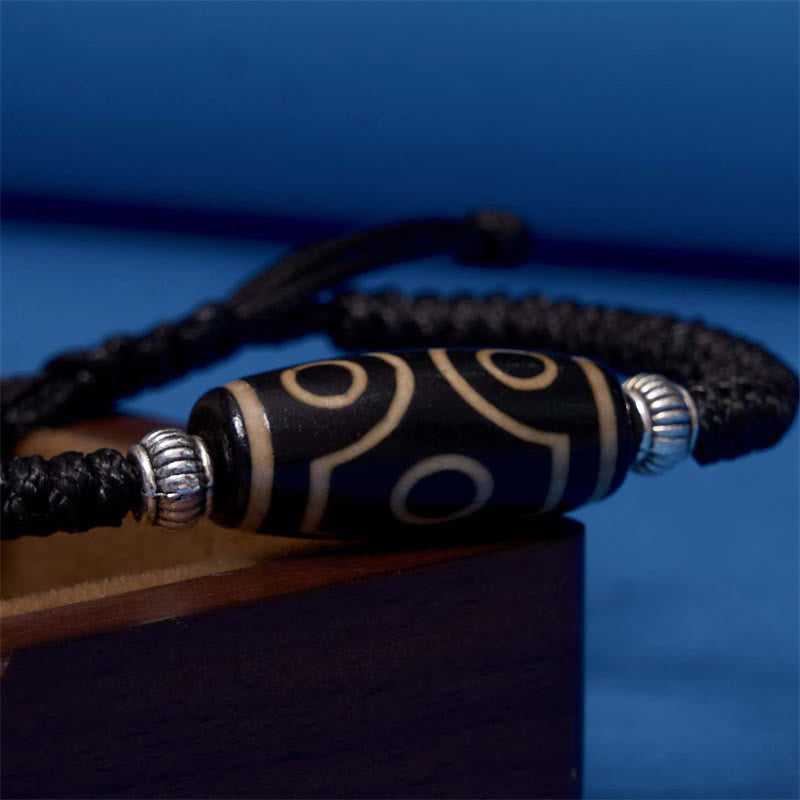 Unisex Spiritual Bracelet | Tibetan Nine-Eye and Three-Eyed Dzi Beads