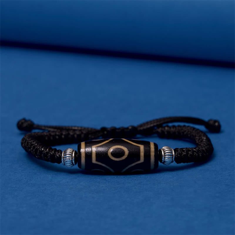Unisex Spiritual Bracelet | Tibetan Nine-Eye and Three-Eyed Dzi Beads