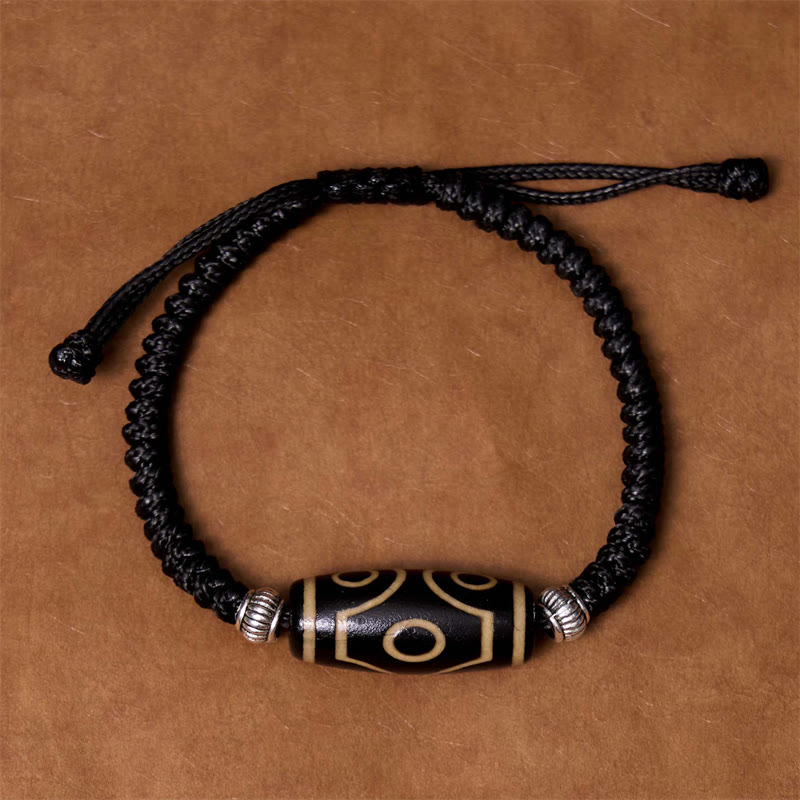 Unisex Spiritual Bracelet | Tibetan Nine-Eye and Three-Eyed Dzi Beads
