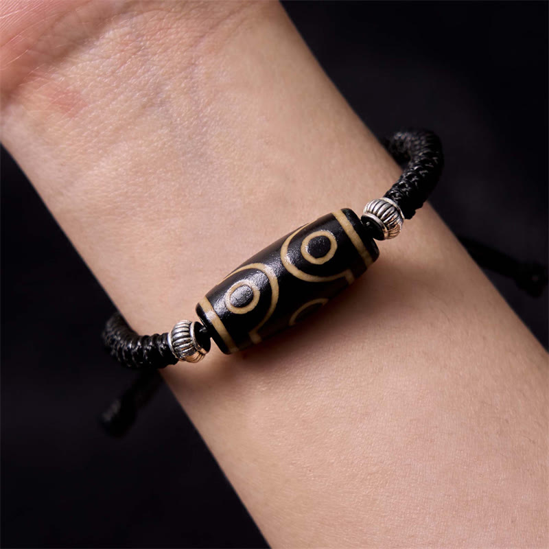 Unisex Spiritual Bracelet | Tibetan Nine-Eye and Three-Eyed Dzi Beads