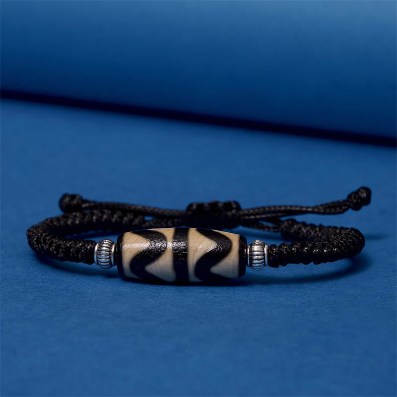 Unisex Spiritual Bracelet | Tibetan Nine-Eye and Three-Eyed Dzi Beads