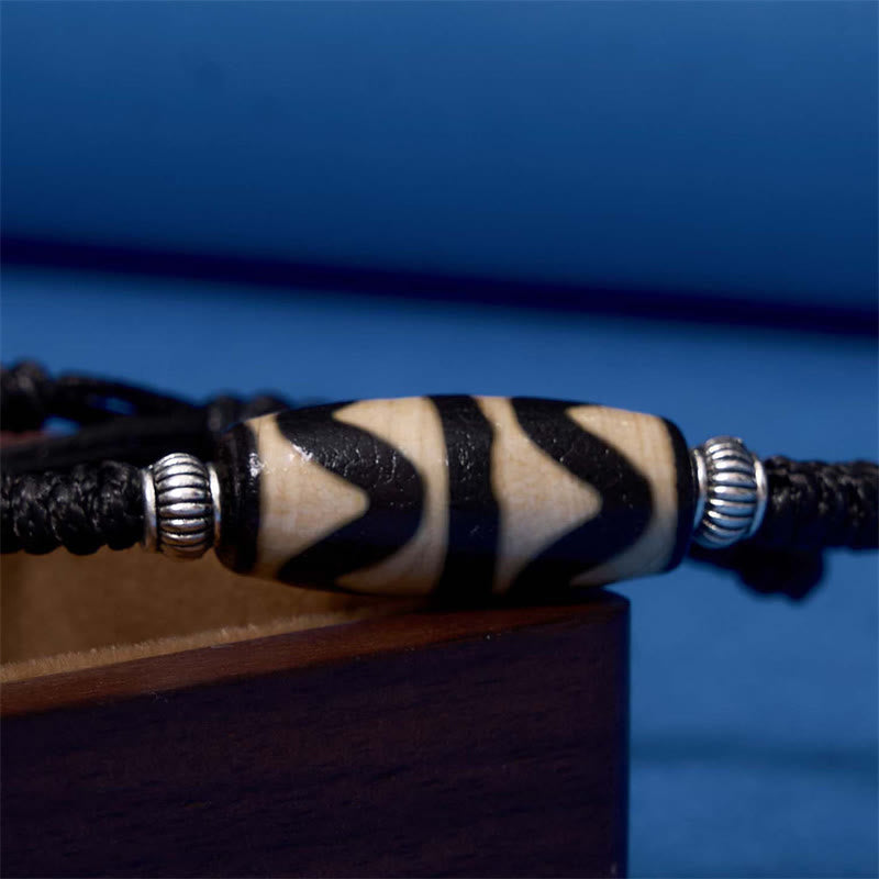 Unisex Spiritual Bracelet | Tibetan Nine-Eye and Three-Eyed Dzi Beads