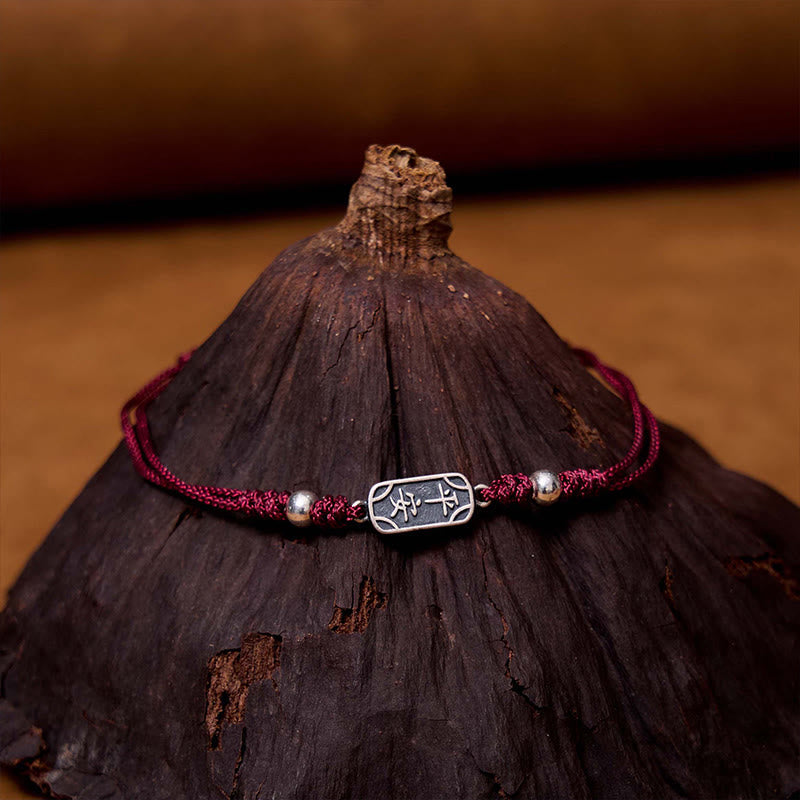 925 Sterling Silver Red String Bracelet for Peace & Joy