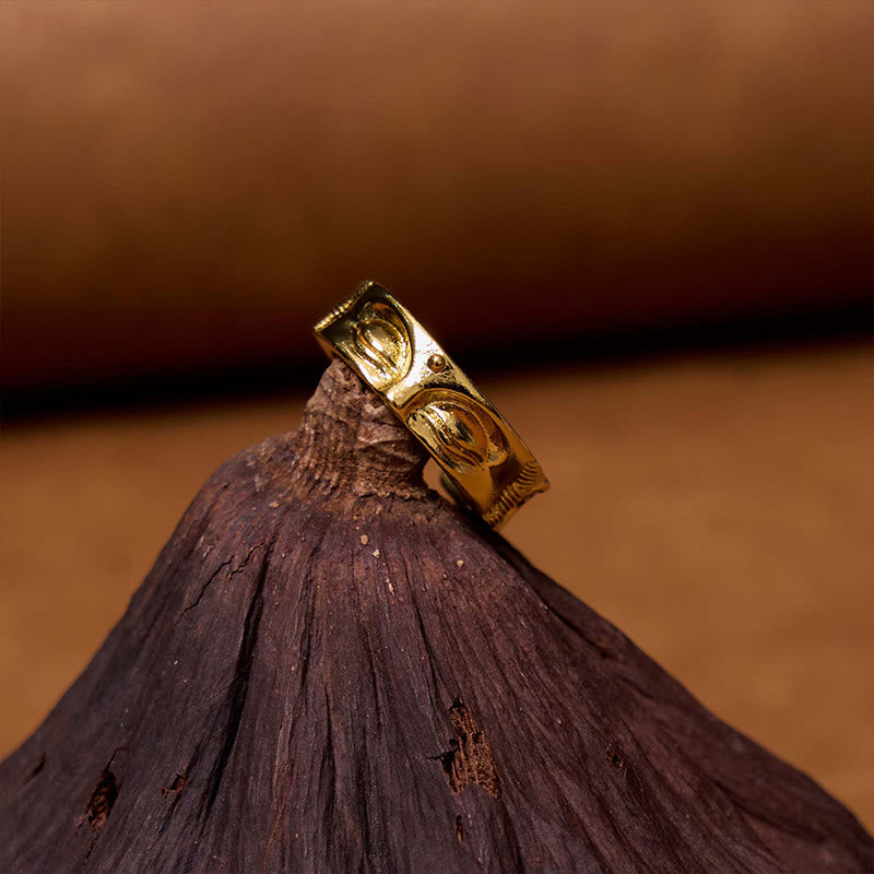 Copper Buddha Ring Adjustable | Meditation & Serenity
