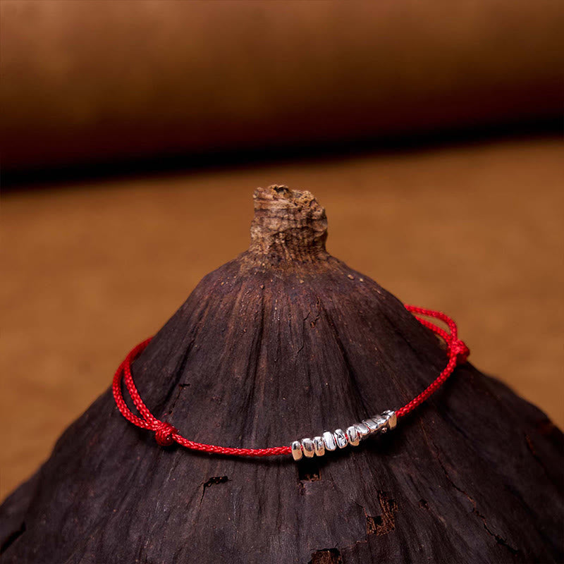 Sterling Silver Red String Bracelet Ultra-Thin Rope Protection