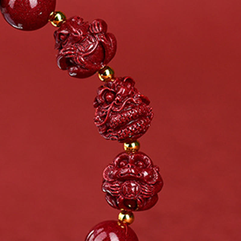 Chinese Zodiac Cinnabar Bracelet 8mm Spiritual Protection