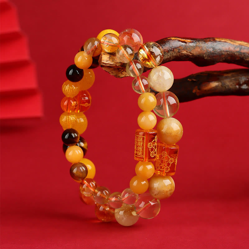 8mm Five Elements Agate Bracelet for Wealth & Luck