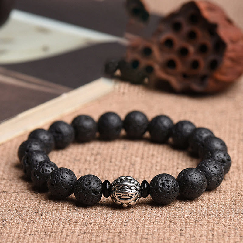 10mm Pixiu Wealth Bracelet with Lava Rock Beads
