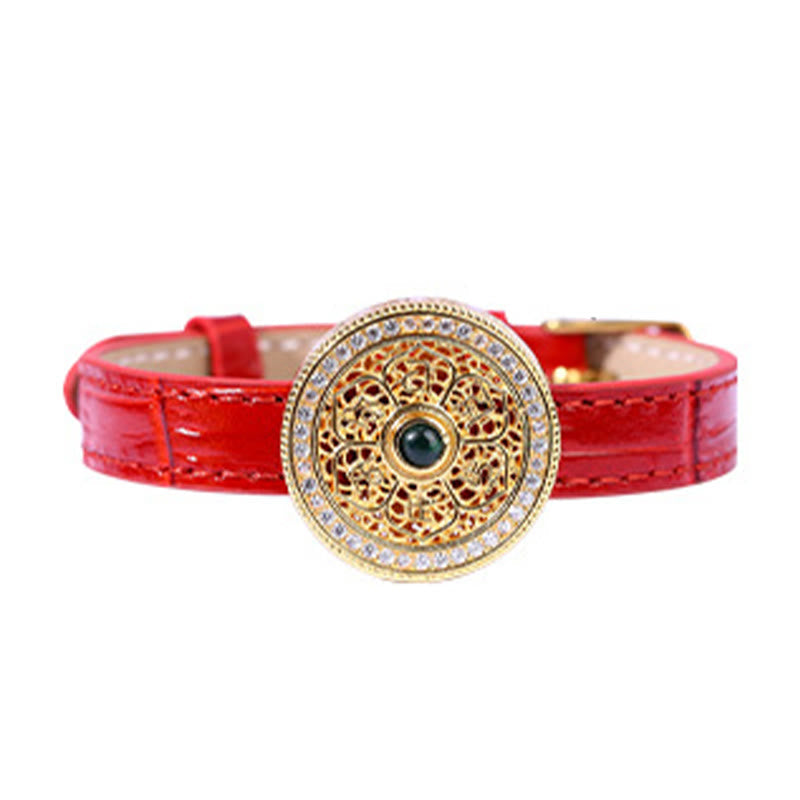 Six True Words Jade Protection Leather Bracelet 15-22cm