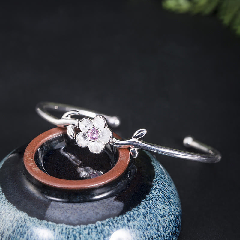 925 Sterling Silver Cherry Blossom Luck Spiritual Bracelet