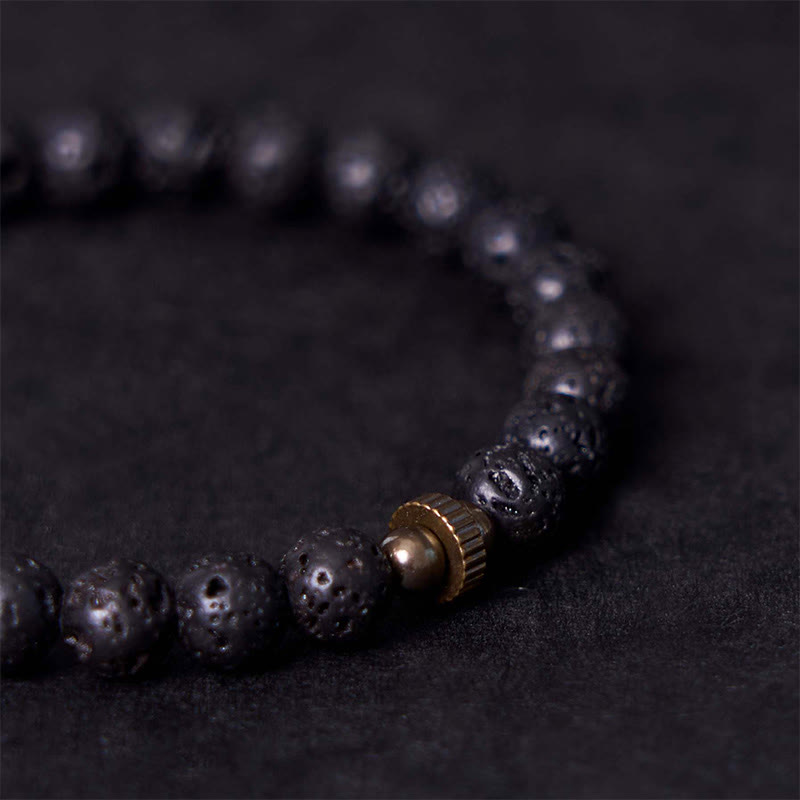 6mm Lava Rock Spiritual Healing Calm Support Bracelet