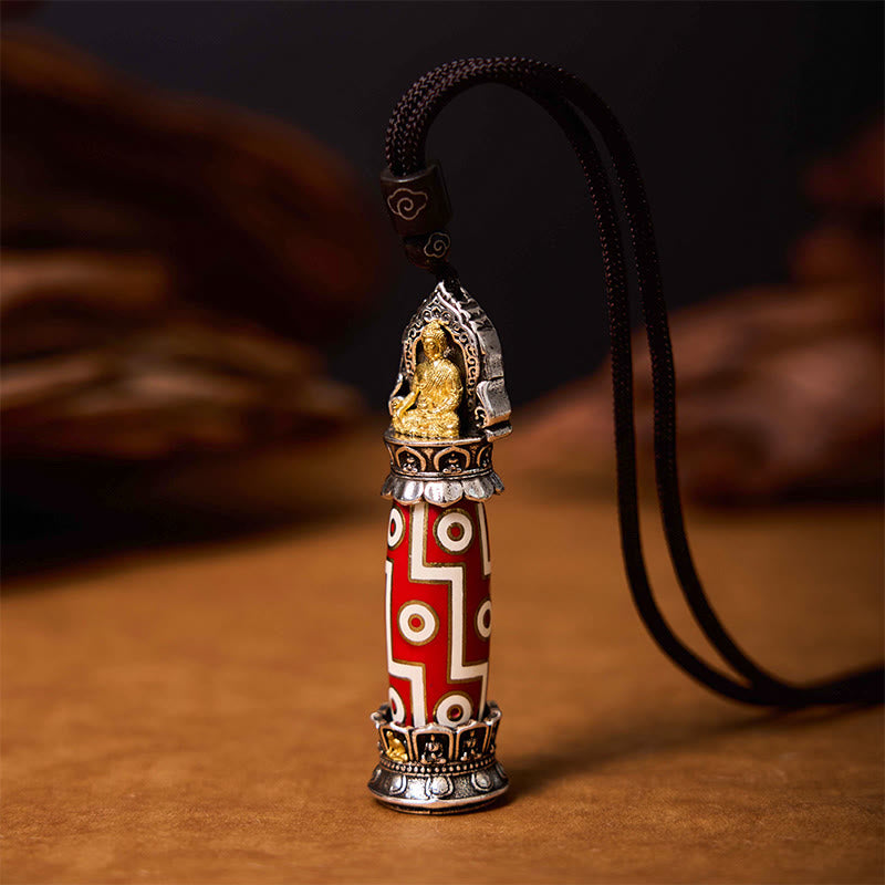 Nine-Eye Dzi Bead Agate Protection Necklace 55cm