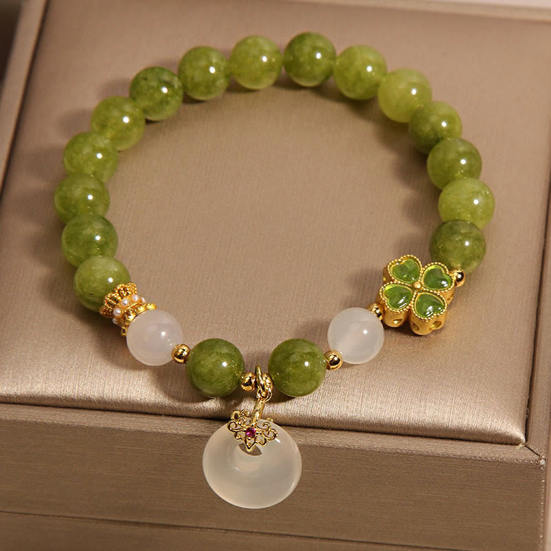 8mm Green Tourmaline Peace Buckle Spiritual Bracelet