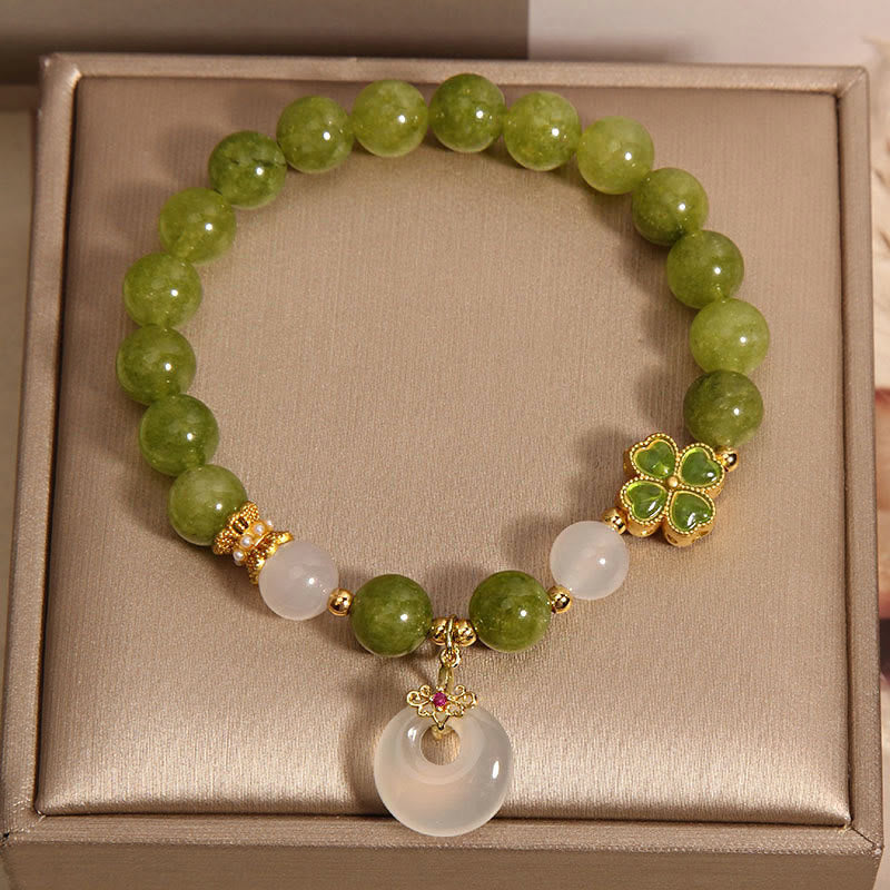 8mm Green Tourmaline Peace Buckle Spiritual Bracelet