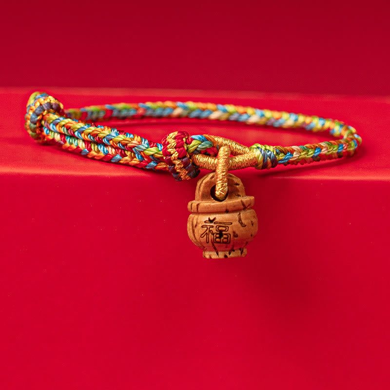 Peach Wood Fu Character Spiritual Bracelet for Protection