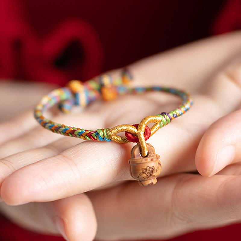 Peach Wood Fu Character Spiritual Bracelet for Protection