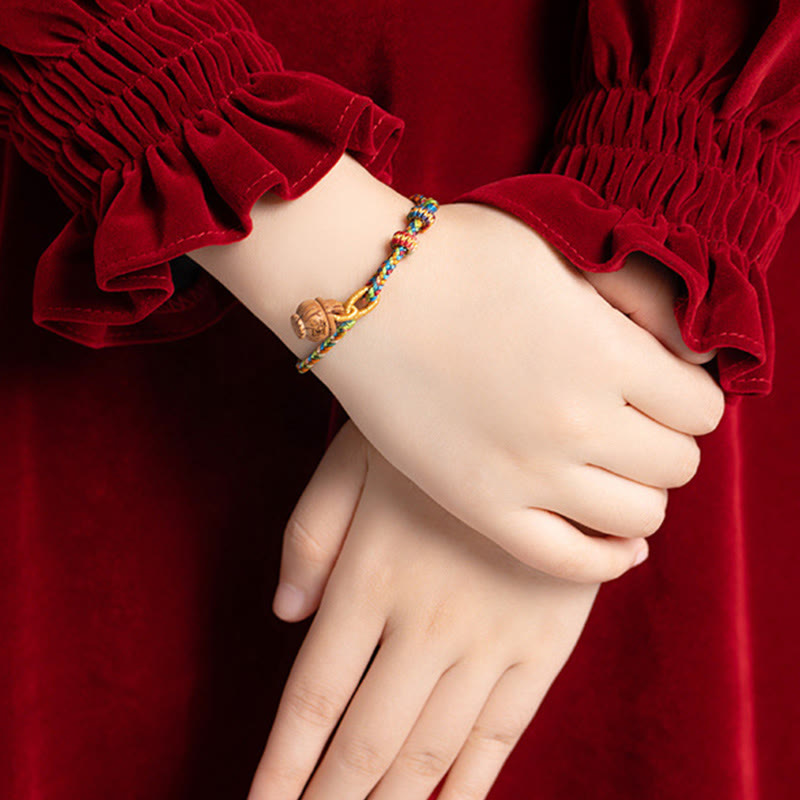 Peach Wood Fu Character Spiritual Bracelet for Protection