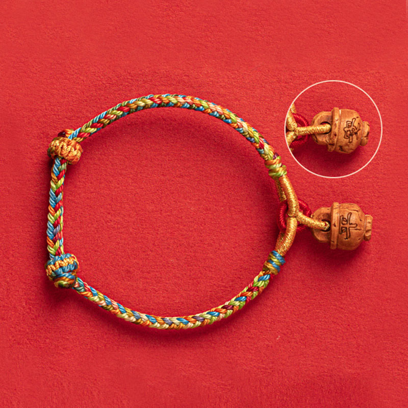 Peach Wood Fu Character Spiritual Bracelet for Protection