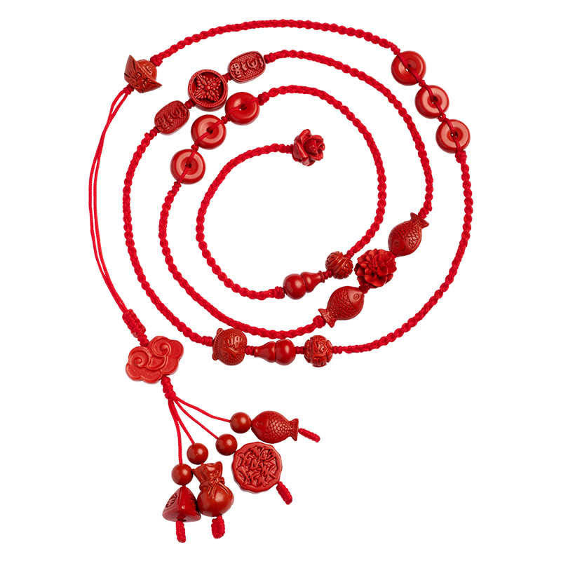 Cinnabar Red String Belly Chain for Calm & Blessings