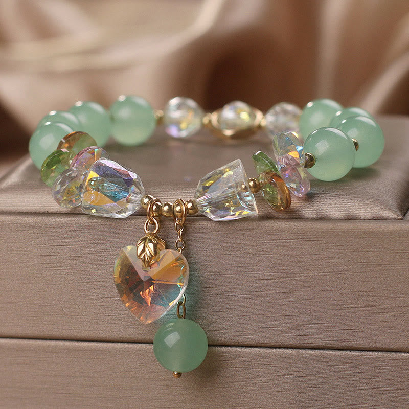 Aquamarine Heart Charm Bracelet for Emotional Balance