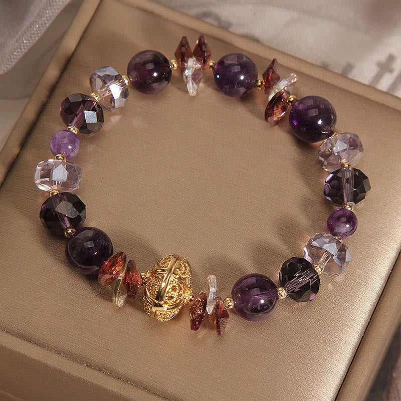 Amethyst Red Crystal Inner Peace Bracelet 14-16cm Wrist