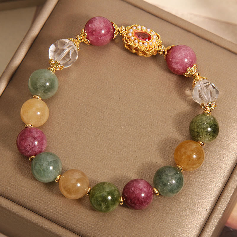 Tourmaline Pearl Pink Crystal Spiritual Bracelet