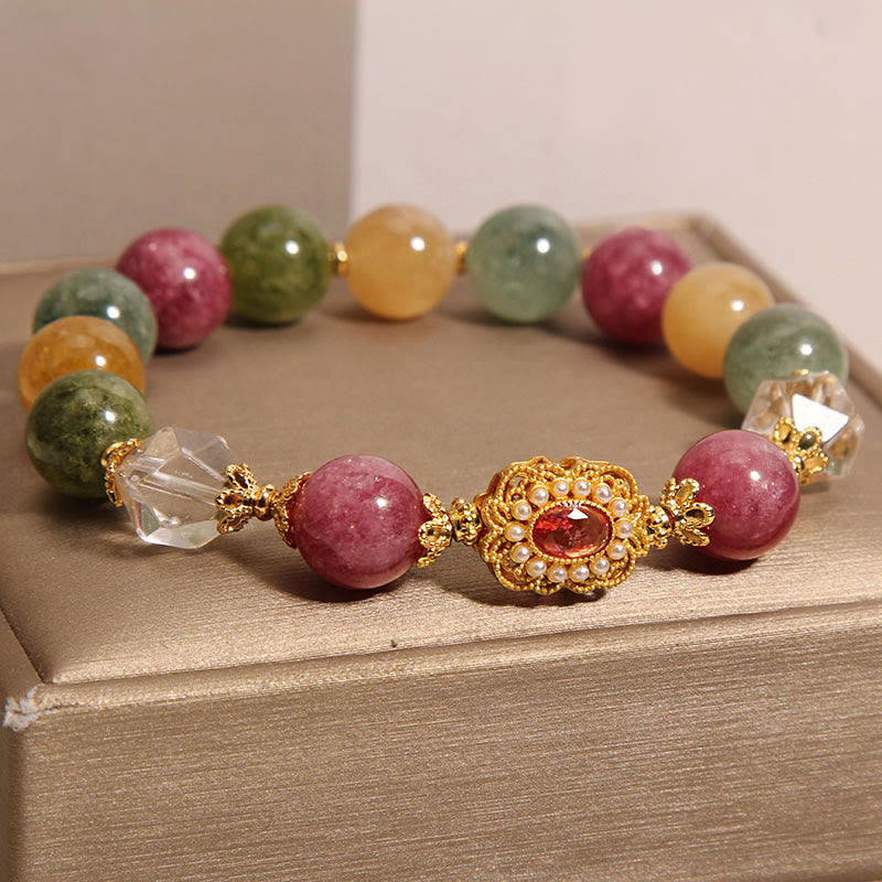 Tourmaline Pearl Pink Crystal Spiritual Bracelet