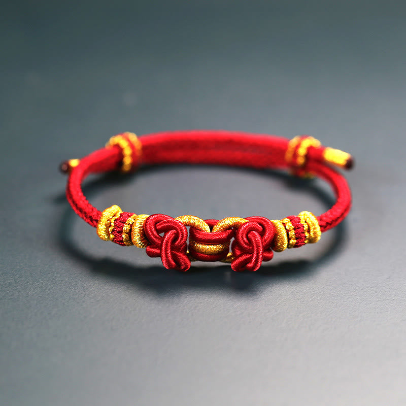 Unisex Red String Saddle Knot Strength Bracelet