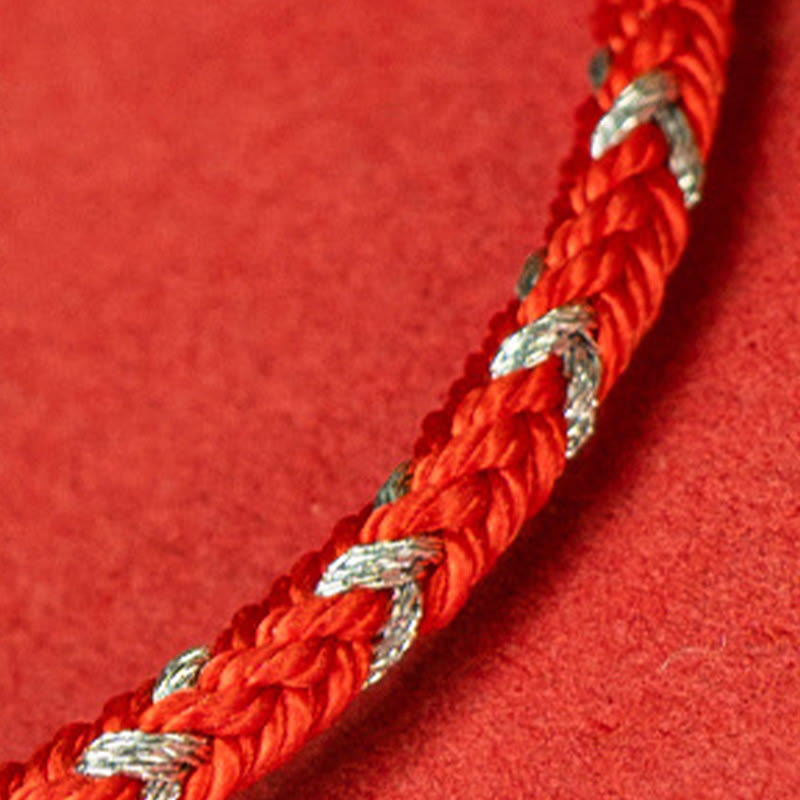 Unisex Red String Safety Bracelet | Sterling Silver Luck Charm