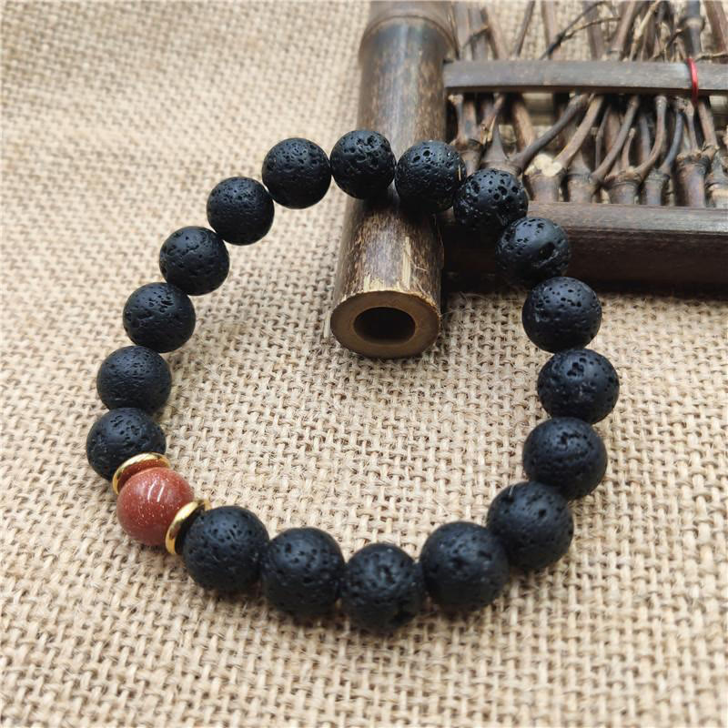 8mm Blue Sandstone Lava Rock Spiritual Bracelet