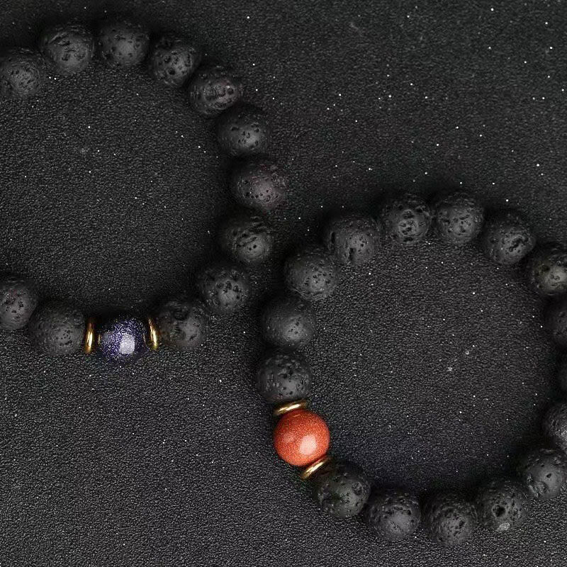 8mm Blue Sandstone Lava Rock Spiritual Bracelet