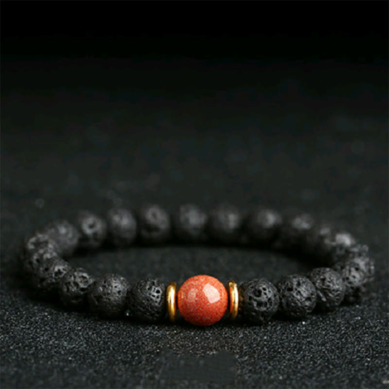 8mm Blue Sandstone Lava Rock Spiritual Bracelet