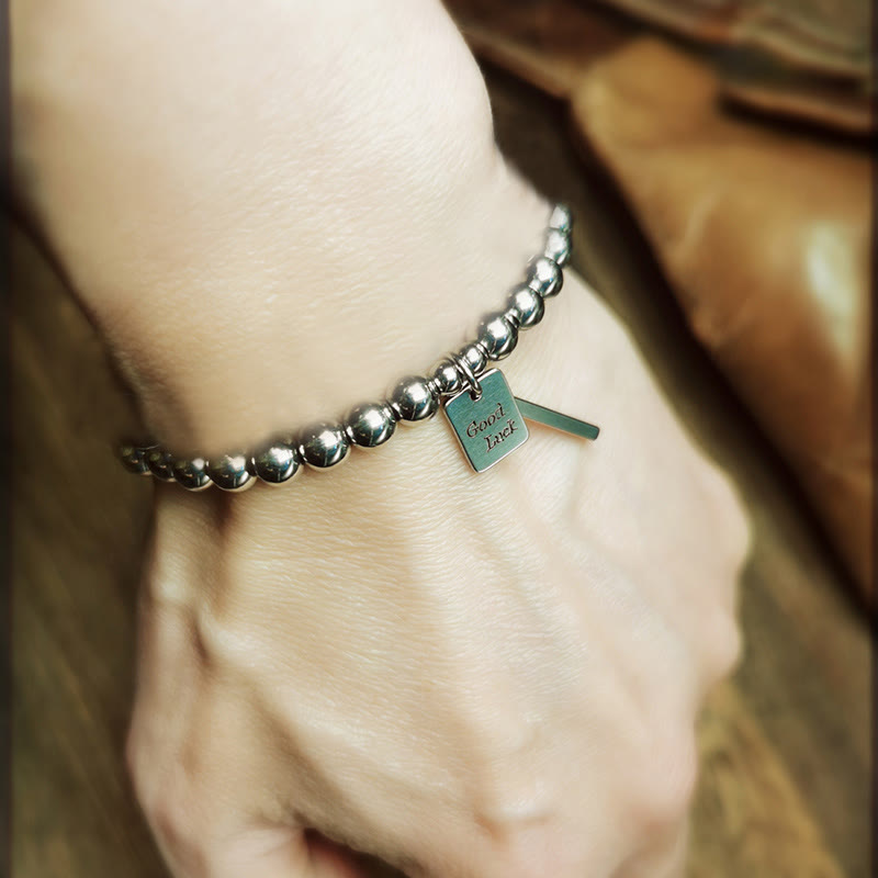 6mm Titanium Steel Good Luck Balance Spiritual Bracelet
