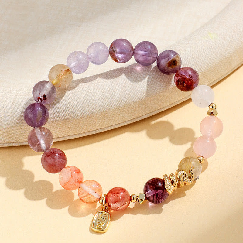 8mm Various Crystal Amethyst Lucky Bracelet for Balance