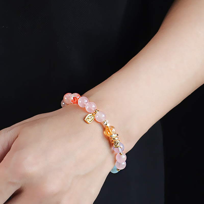 8mm Various Crystal Amethyst Lucky Bracelet for Balance