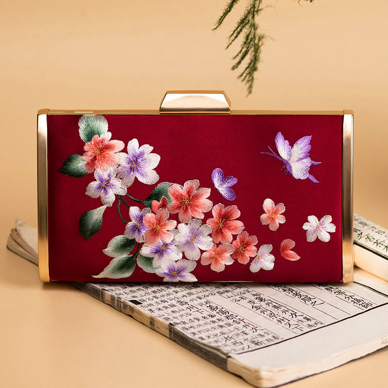 Embroidery Carnation Crossbody Bag 20cm | Elegant Floral Design