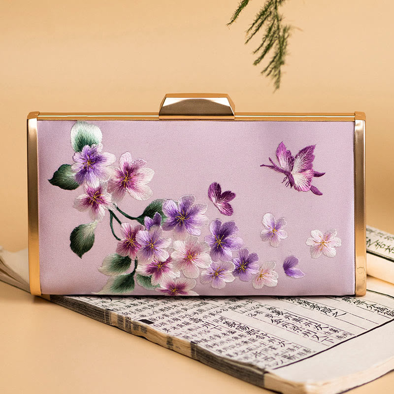 Embroidery Carnation Crossbody Bag 20cm | Elegant Floral Design