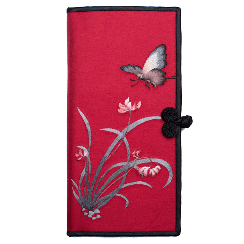 Butterfly Orchid Su Embroidery Handbag 20cm Spiritual Accessory