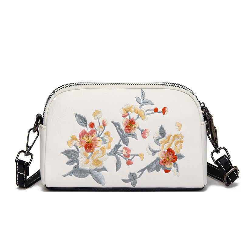 Peony Su Embroidery Crossbody Bag 15cm Shoulder Bag