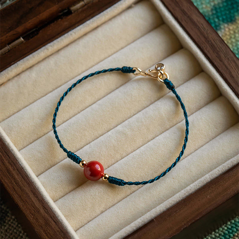 8mm Handmade Cinnabar Blessing Bracelet for Vitality & Protection