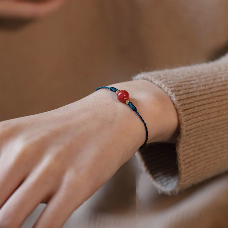 8mm Handmade Cinnabar Blessing Bracelet for Vitality & Protection