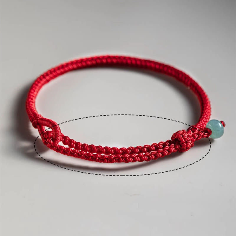 6mm Red String Jade Connection Bracelet for Prosperity & Protection