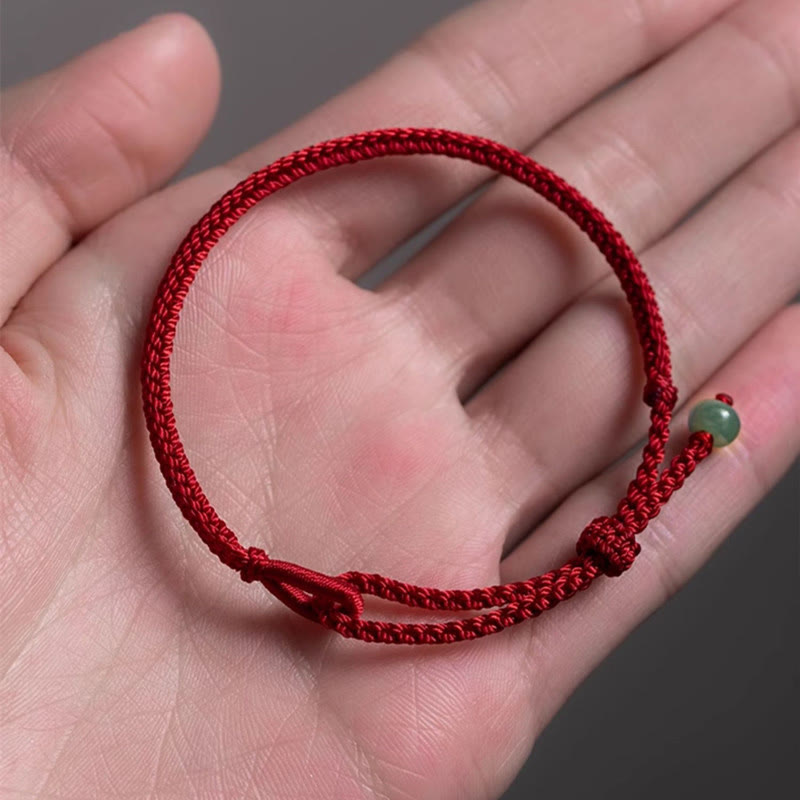 6mm Red String Jade Connection Bracelet for Prosperity & Protection