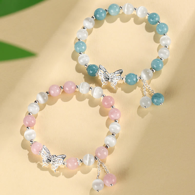 8mm Chrysoberyl Cat's Eye Chalcedony Love Bracelet